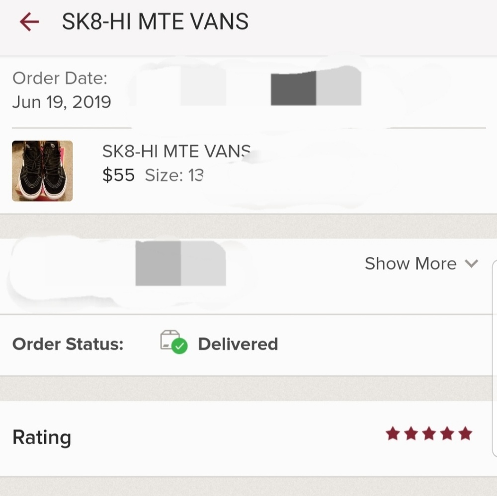 most recent rating.